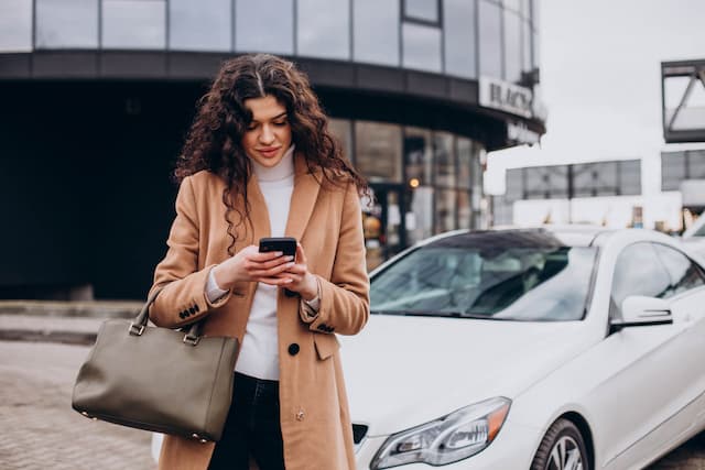 Woman and car